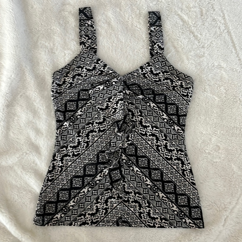 White House Black Market ruffle front tank top